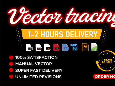 I will vector trace, convert logo or image to vector within 2 ho