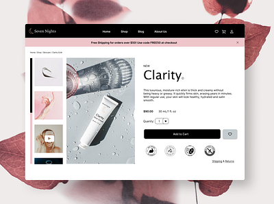 Beauty/Skincare eCommerce Landing Page branding concept concept art dailyui design desktop logo ui