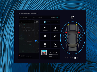 Car Dashboard Interface Tablet View