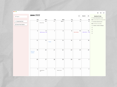 Desktop Calendar App