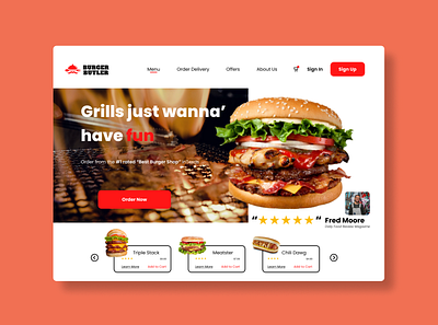 Desktop Fast Food Burger Menu branding concept concept art dailyui design illustration logo ui ux vector