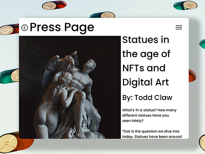 Press Page NFT and Digital Art Post Desktop