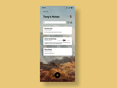 Mobile Notes Widget