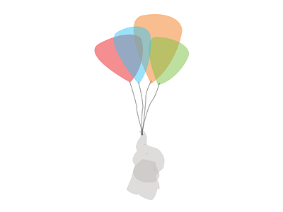 Floating Away balloon baloons elephant elephants floating flying pastel soaring 🐘