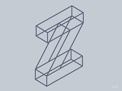 Z edges lettering muted type typography wireframe z