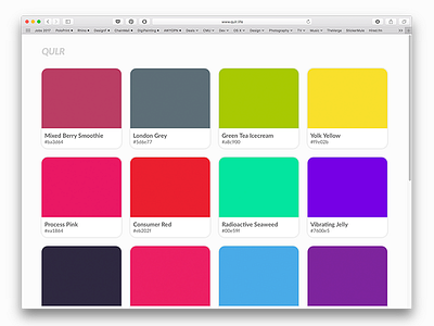 QULR.Life cards color colour colours qulr site surfaces ui ux web website