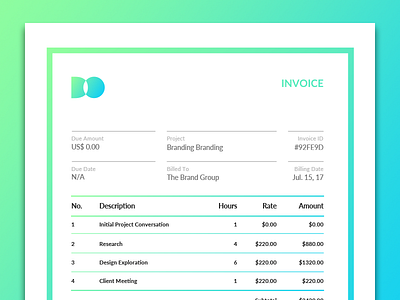 Dzgn.IO Invoice