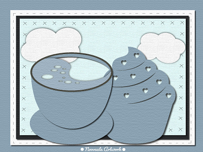 Coffee and muffin adobe craft craftwork design effect illustration illustrator texture vector