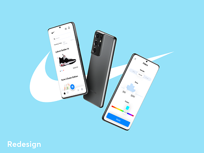 Nike Mobile Redesign 3d android app behance branding clean clothes design ecommerce figma graphic design ios merch minimal mobile nike photoshop redesign shoes ui