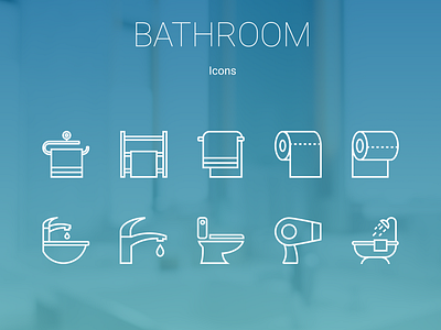 Icons bathroom icons line icon