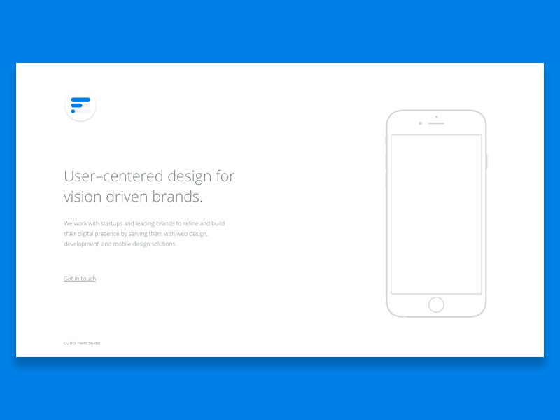 Form agency clean elegant simple white wireframe