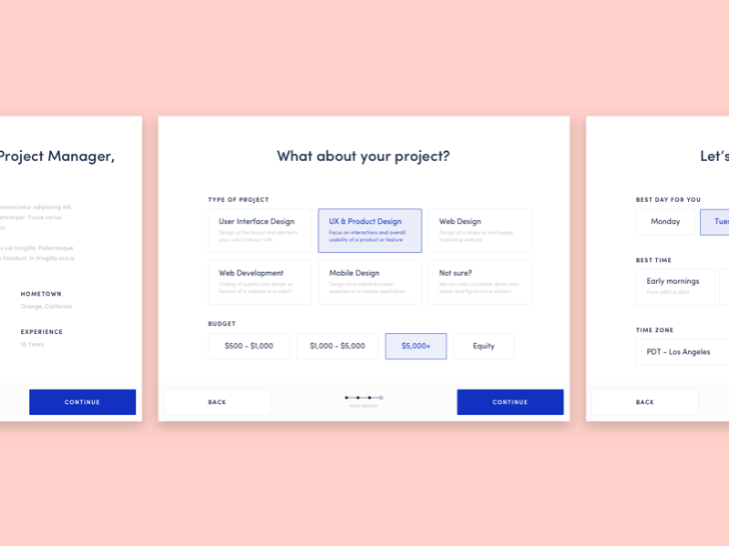 Booking form by Balt Pazos on Dribbble