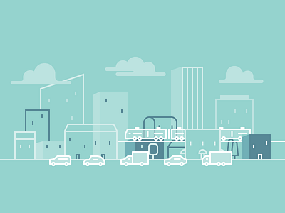Urban City city design graphic illustrator outline town traffic urban vector