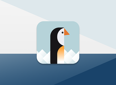 Penguin App Icon app dailyui design flat icon logo minimal mobile penguin ui ux vector