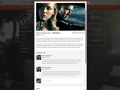 Nic Cage avatar comments dark design details landing nic cage nicholas cage photo project retina ui ux video web