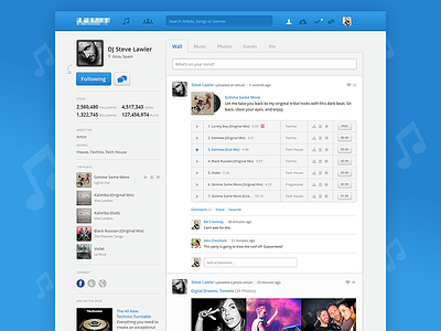 Updated Playlists app design landing music playlist profile social network songs ui user ux web