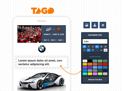 Ticket customizing app 3magine app customizer design landing toronto web webapp webdesign
