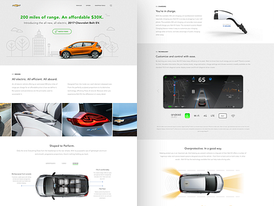 Chevrolet Bolt website redesign auto bolt car chevrolet clean electric landing ui ux