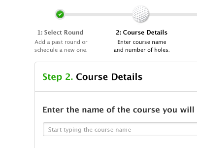 Add a round wizard form golf golfburn green input progress step wizard