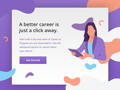 Career Search careers illustration jobs landing purple results search