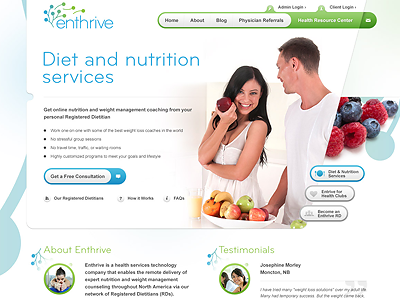 Landing Page blue butrition button diet exercise green grey gym health home landing slider ui ux webdesign weight loss