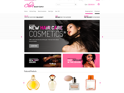 Ecommerce Landing Page beauty clore ecommerce female hair landing perfume product product design shop ui ux