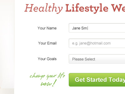 Sign up for a web health app
