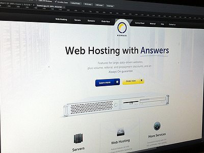 Korax.net Redesign black blue cloud design hosting korax landing package product server ui ux white yellow