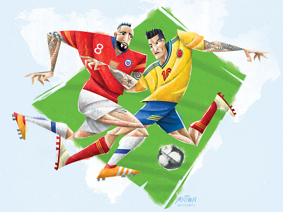2019 Copa America cintiq copa america design digital art editorial illustration football illustration portrait art portrait illustration soccer sports sports illustrated stylized illustration