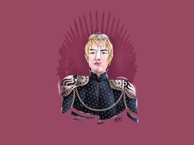 Cersei Lannister: Game of Thrones cersei lannister cintiq digital art editorial illustration fan art game of thrones illustration illustrator portrait art portrait illustration poster art stylized illustration