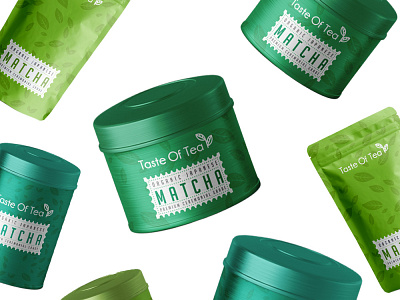 Matcha tea label and packaging design