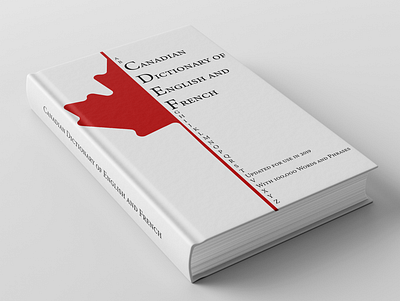 The Canadian Dictionary of English and French book book cover design design mockup