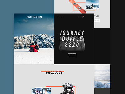 Ascension design ecommerce ski snow theme ui ux web website