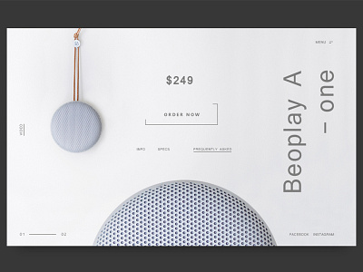 Beoplay A1 card clean design ecommerce minimal type ui ux web website