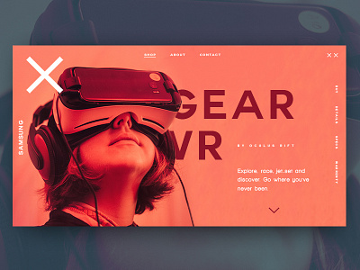 Gear VR Samsung bold card clean design minimal samsung ui ux virtual web website