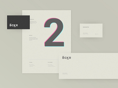 BCKR Stationary brand branding bright card design logo print stationary type typography