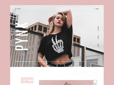Pynk clothing ecommerce landing mockup pink ui ux web website