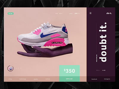 Doubt It apparel design ecommerce product purchase shoe ui ux web website