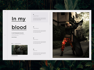 In My Blood design ecommerce layout photography ui ux web website