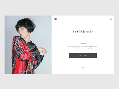Red Silk - Still clothing design ecommerce landing product ui ux web website