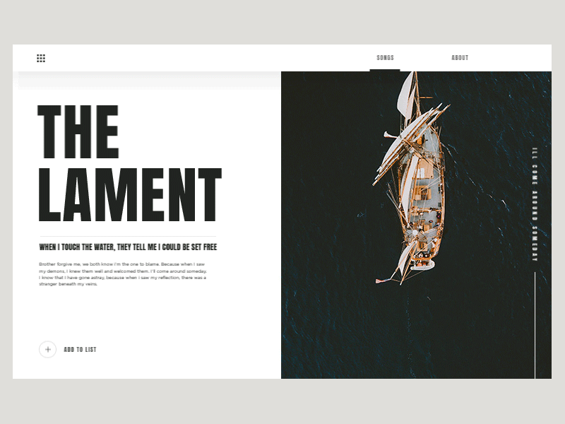 The Lament - Flow after effects clothing design lament layout photography ship song ui ux web website