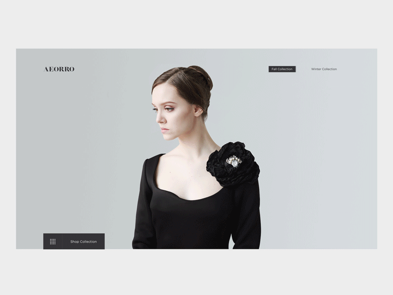 Aeorro after effects clean clothing design digital ecommerce landing minimal motion ui ux web website