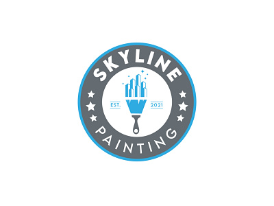 Skyline Painting Company Logo Design.