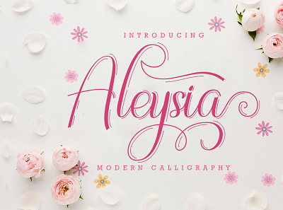 Aleysia calligraphy design illustrator logo modern wedding