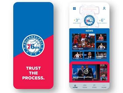 Redesign 76ers App 76ers app design sixers sport ui ux