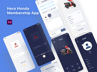 Hero Honda Membership App Redesign app ui booking app clean membership app mobile app mobile ui productdesign travel app typography ui ux uiux user experience userinterface ux