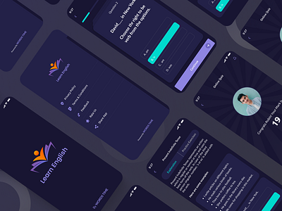 Words time - Learn English App (Dark) dark elearning ui ui design ux