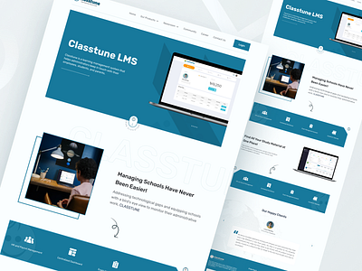 Landing Page design for CLASSTUNE- LMS Provider. elearning landing page retro service shohanur.d ui ux web website