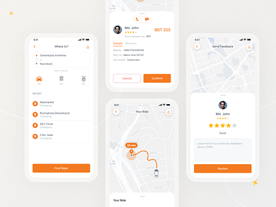 Full ride - Passenger app design ride ride app ui ui design