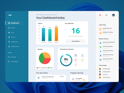 E-Learning Dashboard dashboard elearning ui ui design ux web app website